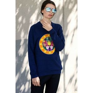 Jota-kena Blue Sweater w/ Circle Embroidery